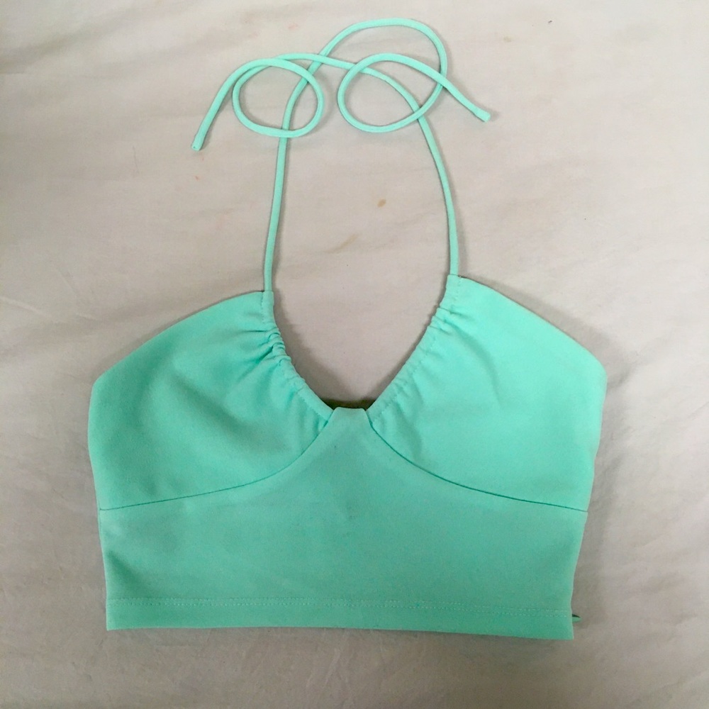 Princess Polly mint green halter top